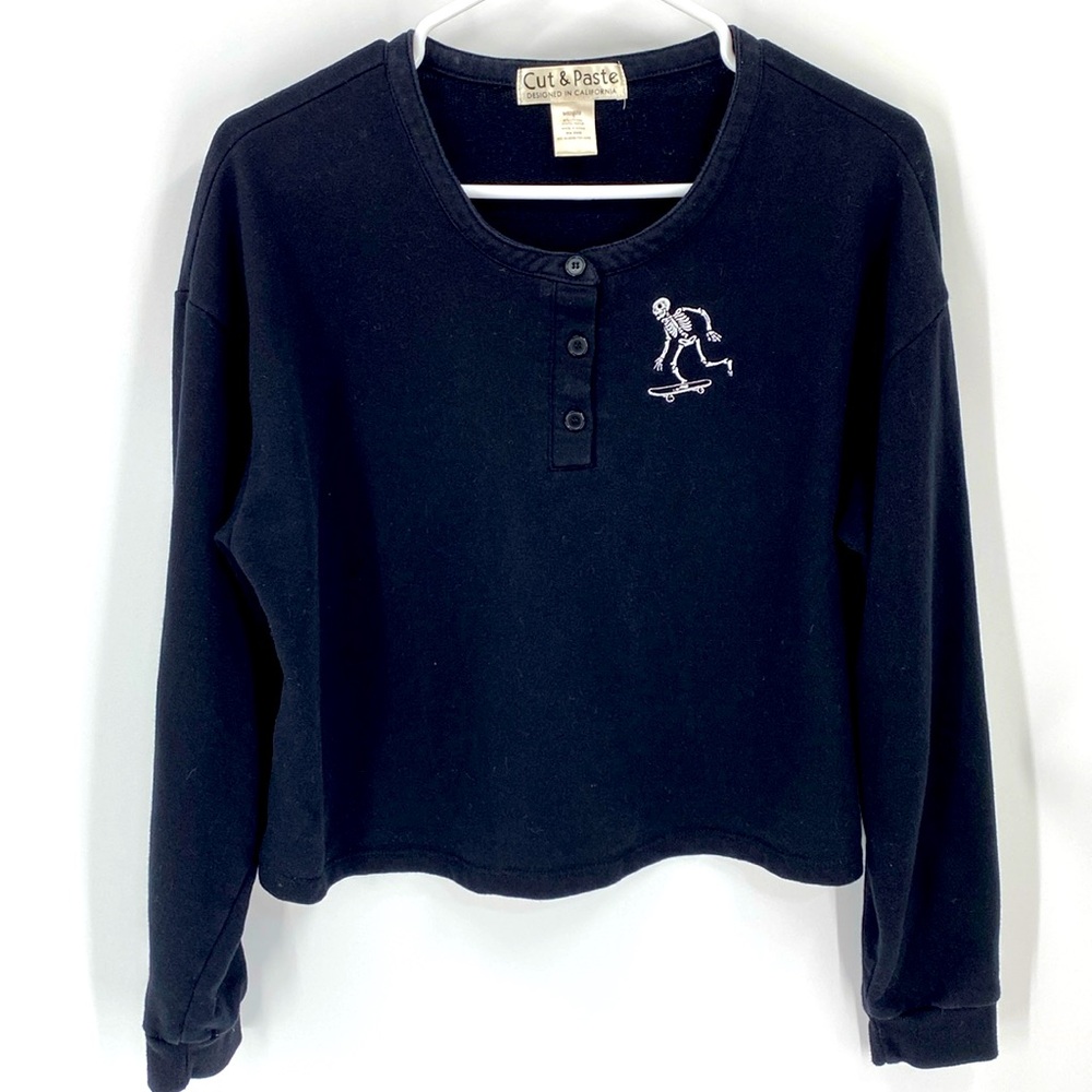 Cut & Paste Skateboard Cropped Sweatshirt Size Medium